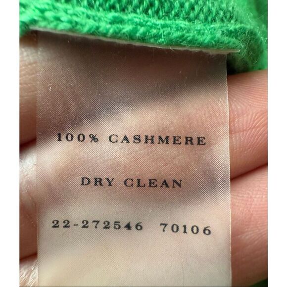 Ann Taylor 100% Cashmere Kelly Green 3/4 Sleeve Sweater Size M - Picture 6 of 9